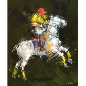 Zahid Saleem, 13 x 16 Inch, Acrylic on Canvas, Polo Painting, AC-ZS-174